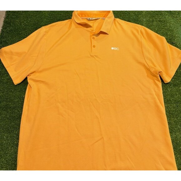 Black Clover Polo mens 2XL orange yellow lightweight breathable golf shirt C - Picture 5 of 13